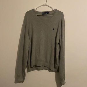 Gray lightweight polo sweater